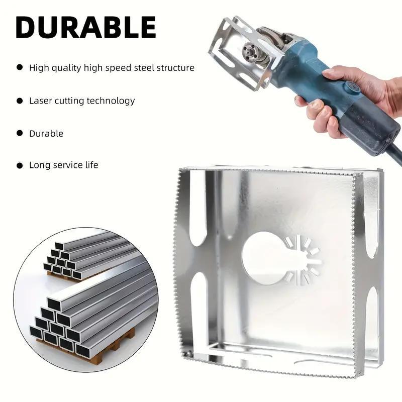 Stainless Steel Square Groove Knife, Drywall Oscillating Knife Hardware for Outlet Box, Electrical Box Drywall Oscillating Knife, Wood, Plastic One-step Oscillating Knife, Saw, Hand Tools, Heavy Duty, Tool Accessories, Durable Lithium Battery