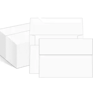 100 Packs 5x7 A7 White Self Seal Printable Envelopes for Invitations Greeting Cards Weddings Photos Postcards Mailing (White)
