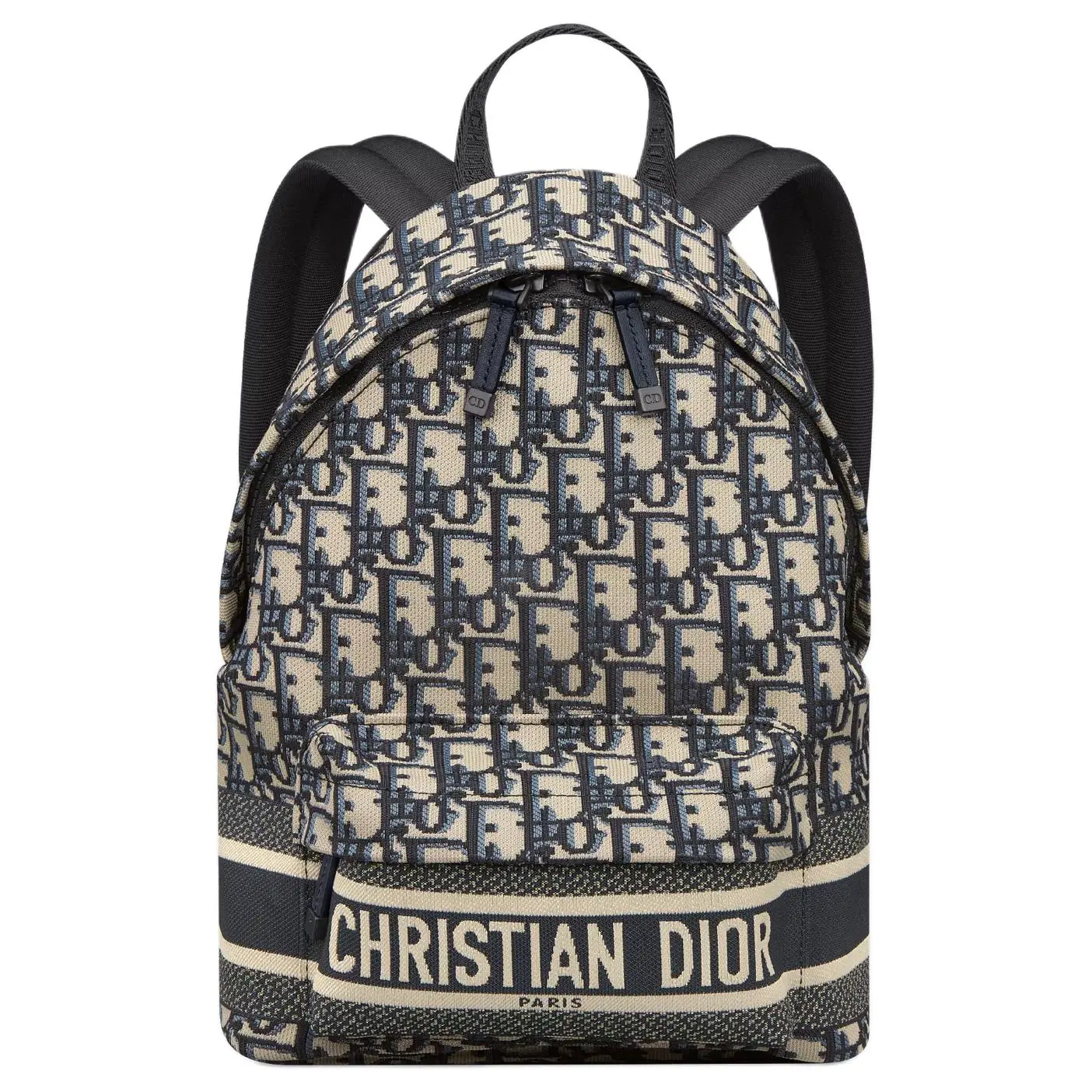 Dior Travel Print Monogram Fabric Backpack Small Unisex Black