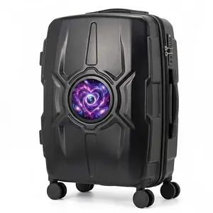 Smart LED Luggage Universal Heart Style, Bluetooth Programmable Screen, 24" Hard Shell Suitcase with Spinner Wheels, DIY Animation, Unique Travel Gear for Men Women (Power Bank Not Included)