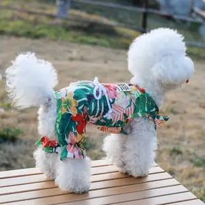 Dog Clothes Summer Spring, Casual Beach Style Cute Floral Outdoor Four-Legged Onesie, Teddy Poodle Yorkshire Terrier Small Dog Pet Clothing, Puppy Home Wear, Shirt Dia Muertos autumn mexico football custom cat football shirt Velvet Gnome Christmas Pajamas
