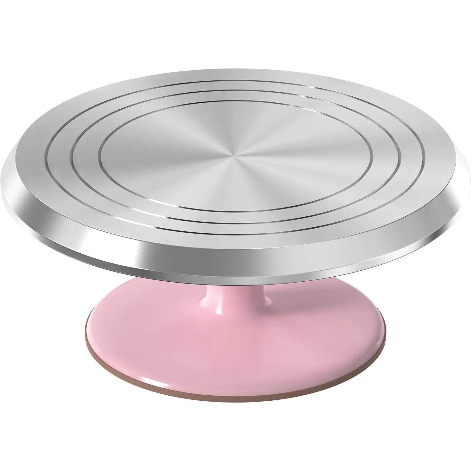 12 Inch Pink Aluminium Alloy Revolving Cake Stand – Rotating Cake Turntable for Cake Decorating, Baking, and Cake Decorating Supplies