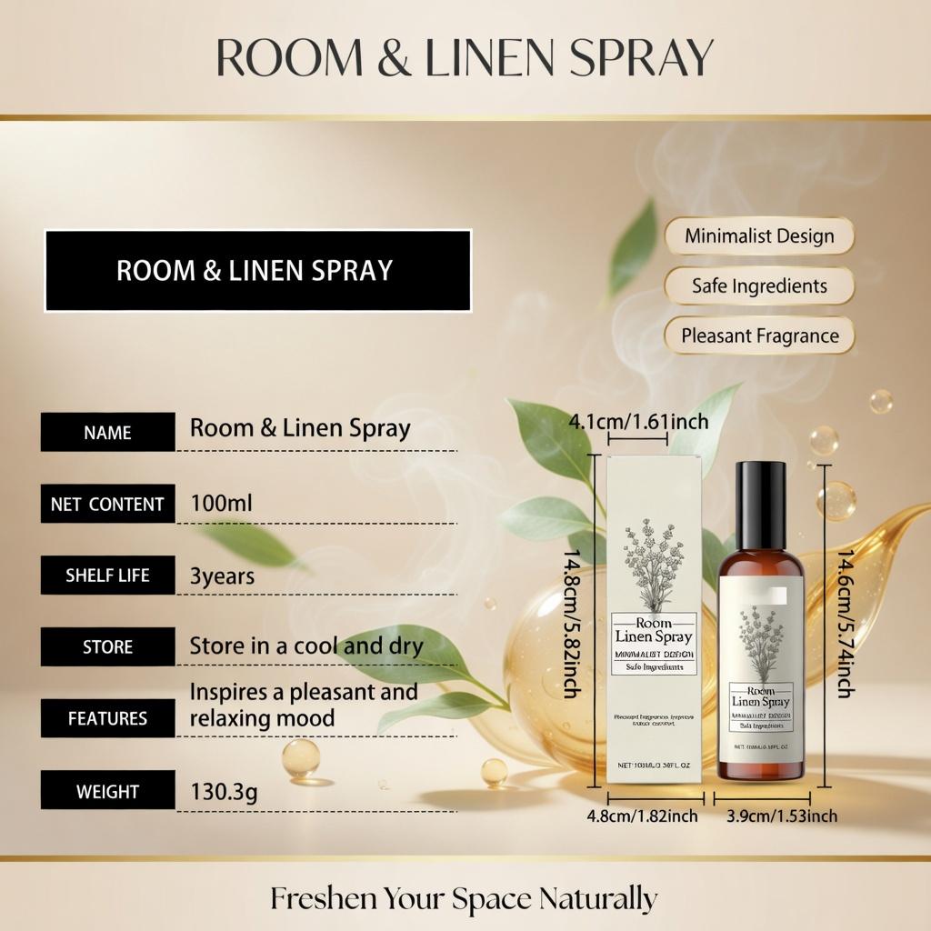 Long Lasting Lavender Room Spray - Aromatherapy Air Freshener & Odor Eliminator Deodorizer for Home