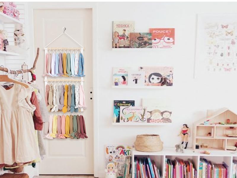 Headband Holder Head Bands Organizer for Girls, Baby Headbands Hair Accessories Organizer Storage Wall Hanging Decor for Nursery Toddler Girls Room