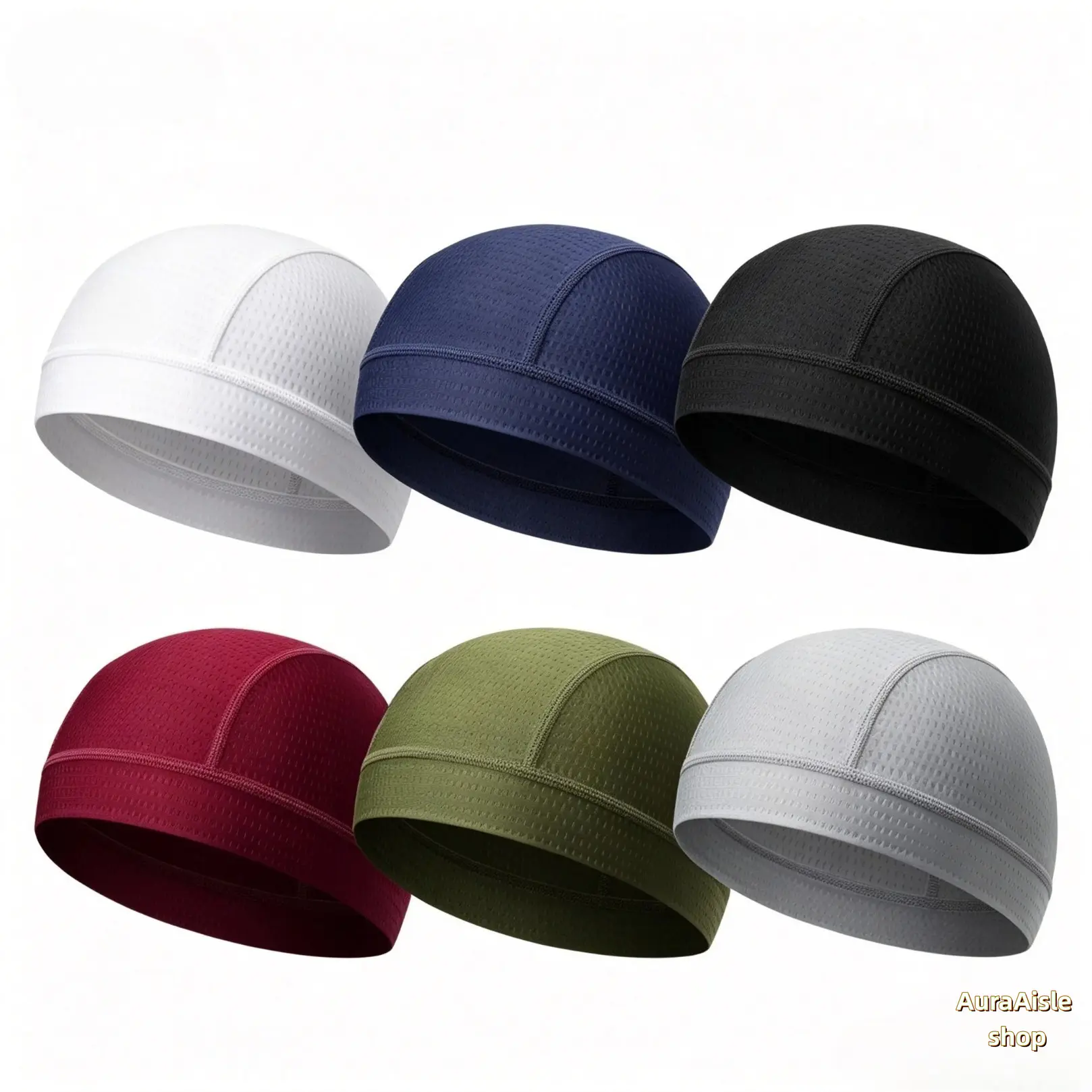 Ultra-thin Breathable Skull Cap, Seamless Mesh Fabric Helmet Liner with Stretch Fit and Moisture Control for Hard Hats & Cycling