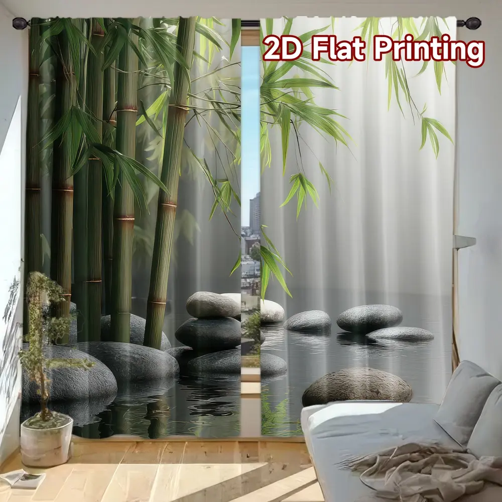 A set of 2 polyester , featuring a serene bamboo pattern design, is holding birthday celebrations and holiday parties in the bedroom, living room, dining room, or tea room Snowman Scene Window roman blinds uv blocker baby nursery Blackout Student Bunk Bed