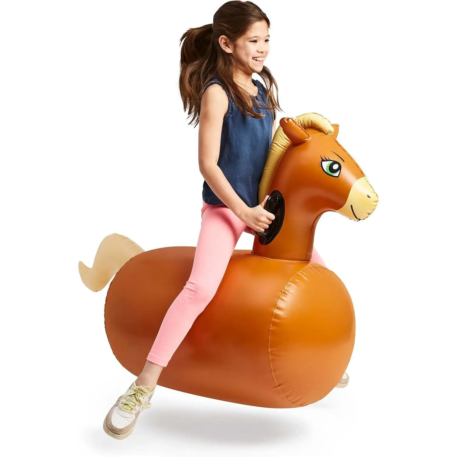 Hop N Go Inflatable Riding Bouncy Horse Hopping Toys for Kids Ages 5+ - Ride On Bouncer Animal Hopper Jumping Toys for Outdoor Games