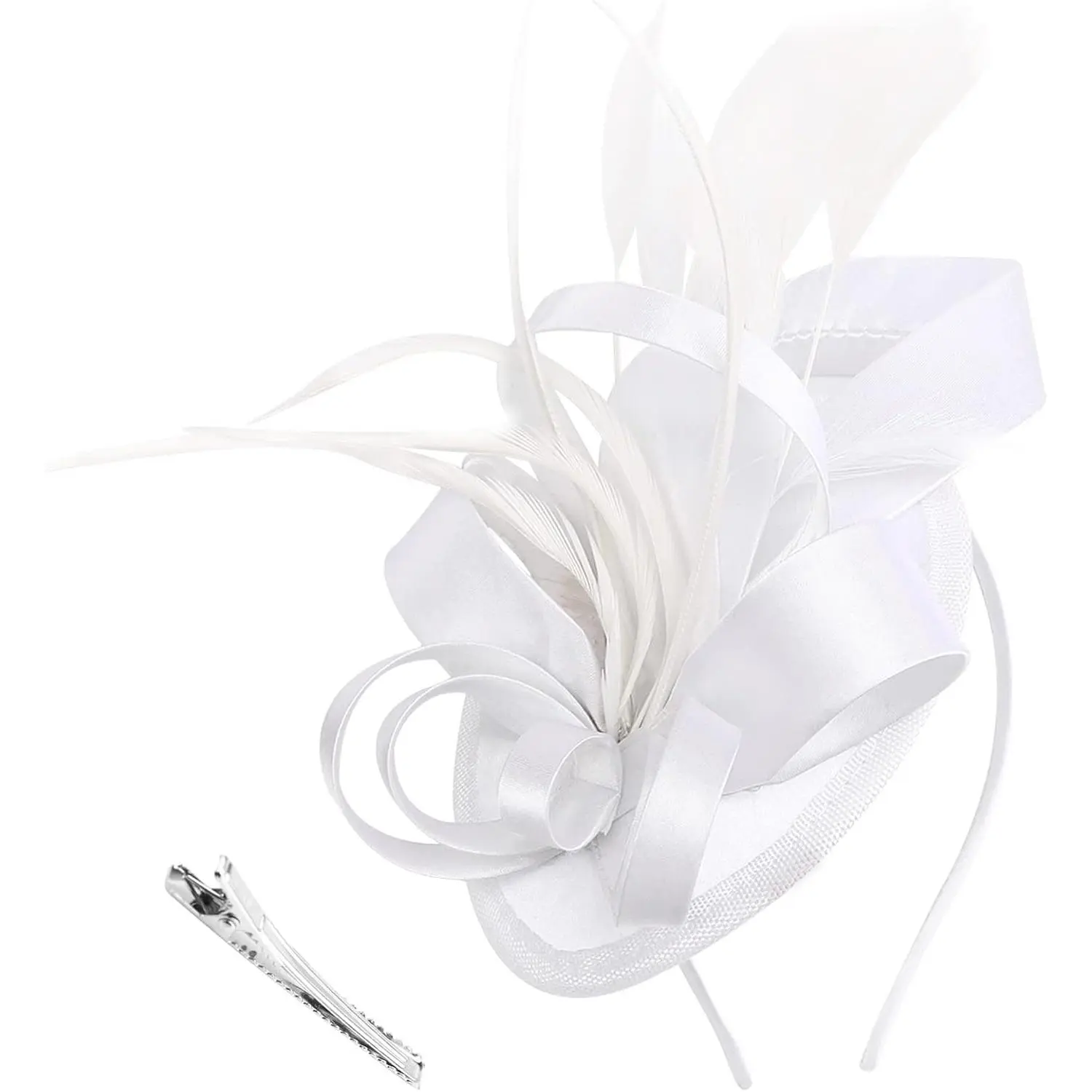 Fascinators Royal Banquet Ribbons Feathers Headwear   Party Wedding Church Bridal Derby Hat for Women