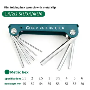 8Pc Aluminum Rod Inner Hexagonal Folding Wrench Bicycle Repair Outdoor Equipment Tools Plum Blossom Set