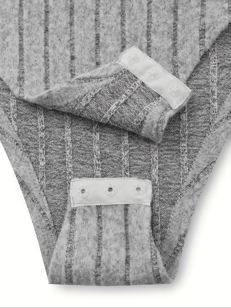 Women's Fall Winter High Neck Long Sleeve Three-Piece Bodysuits Set, Casual Slim Fit, Fashion Wear for Halloween and Christmas