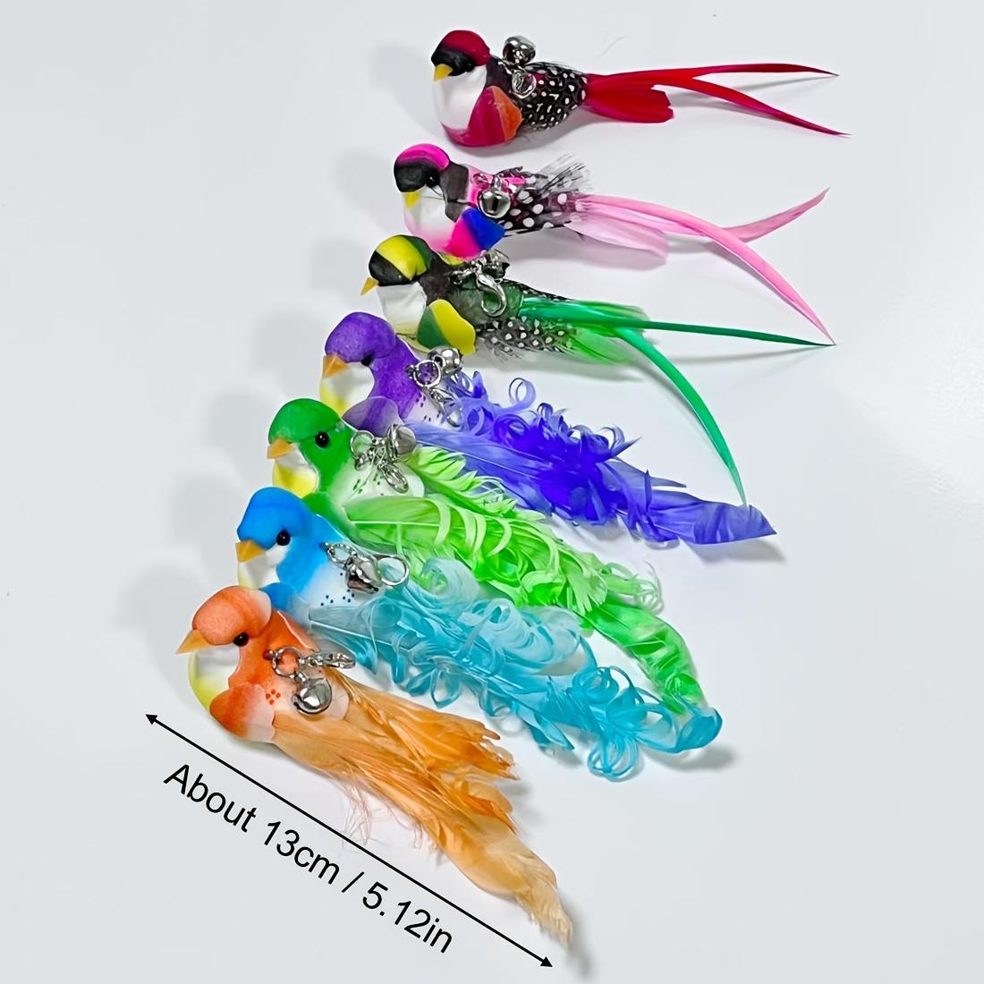 2pcs/3pcs Bird Toy for Cats, Artificial Feathers Cat Toys, Bird Cat Wand Replacement Heads, Cat Wand Toys, No Batteries Needed, Durable Replacement Heds for Wands, Bird Cat Toy for Indoor Kitten Exercise