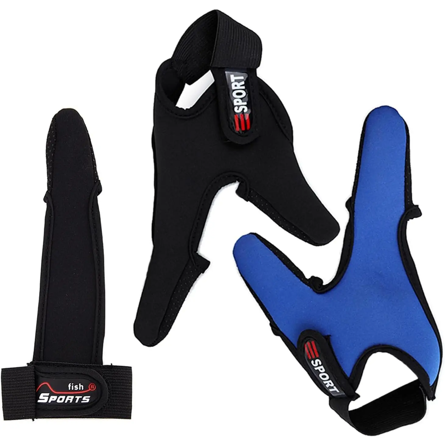 3 count Fishing Gloves Set for Surf Casting Single Double Finger | Non-slip anti-cut neoprene protective gear; adjustable elastic wristband; ambidextrous breathable hand protection