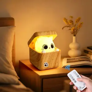 Interactive Cat Night Light with Remote Control, Voice-Activated Sleep Ambiance Lamp, Fun Hide-And-Seek Mode, Perfect Gift for Kids