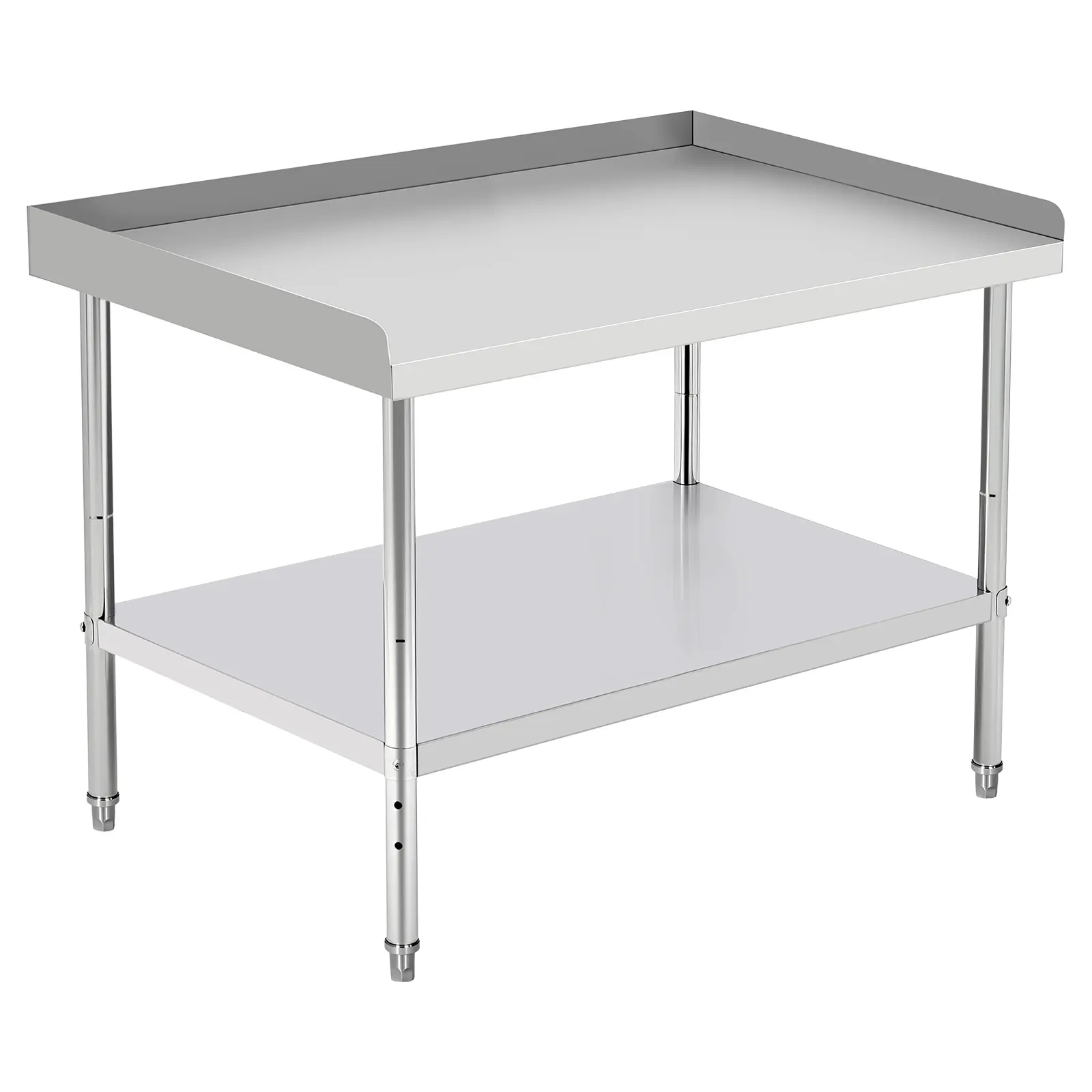 201 Stainless Steel Narrow Grill Prep Table Fixed Backsplash BBQ Work Table Outdoor Kitchen Side Table Patio Utility Food Prep Station 12 Inch x 24 Inch x 30 Inch