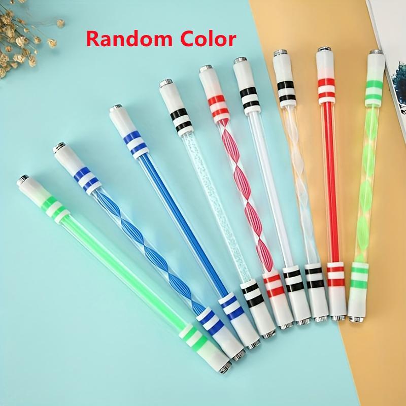 Random Color Glowing LED Spinning Pen, 1/2/3/4 Counts Rolling Stress Relieving Toy, Fidget Gadget, Stress Relief Gadgets, Perfect Pocket-sized Gift for Halloween Thanksgiving (no Writing Function)