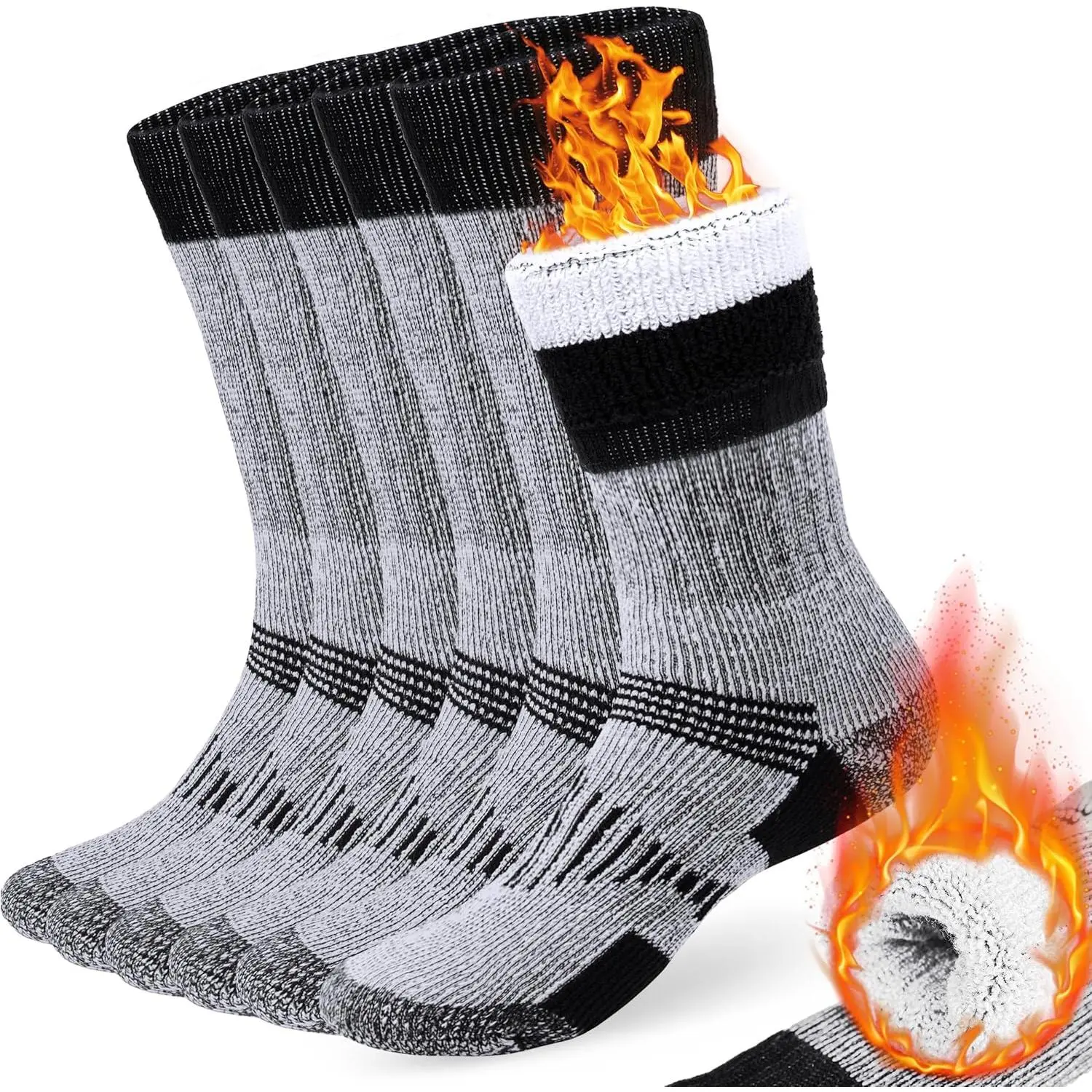 Wool Socks  Men and Women Warm thermal Boot Hiking Socks 3 Pairs New model