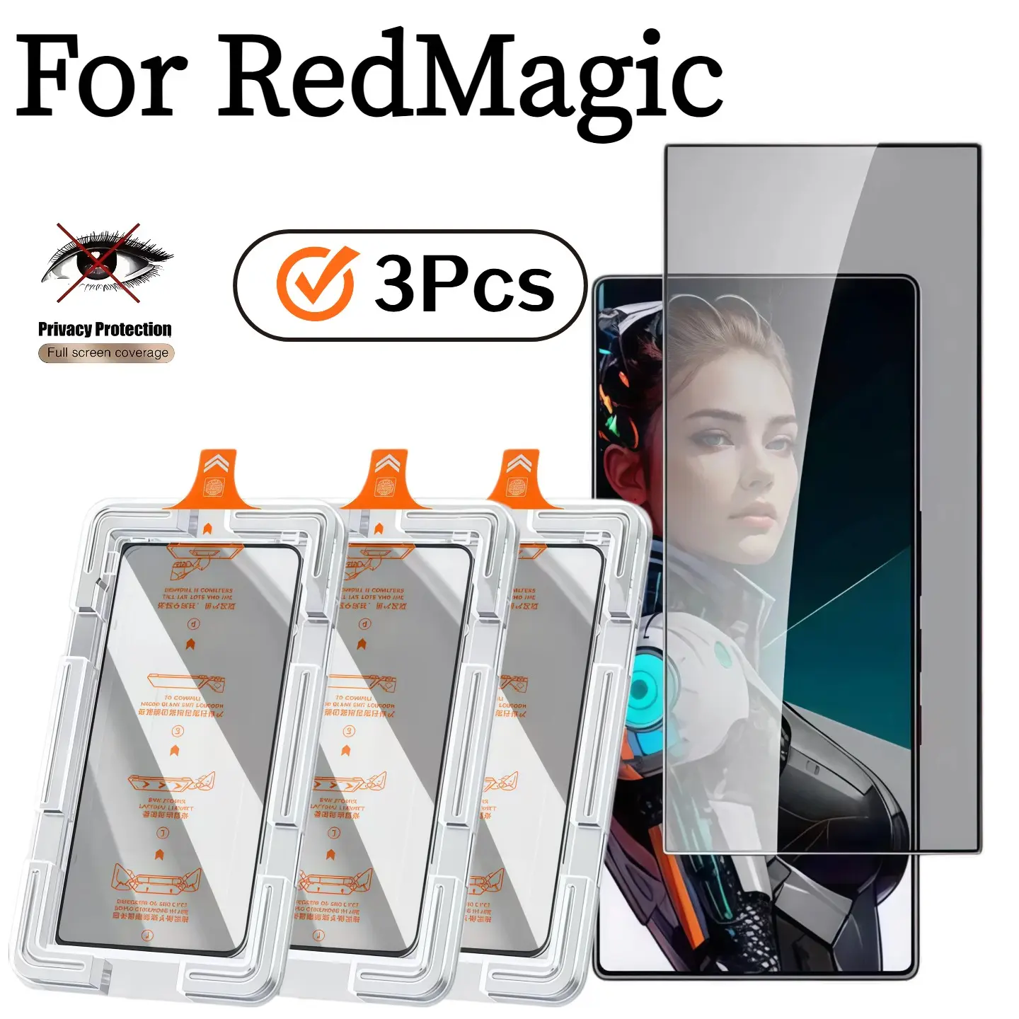 3-Pack Privacy Screen Protector for Zte Nubia Redmagic Series, Ultra-Clear Anti-Glare Film, Easy Install & Scratch-Resistant
