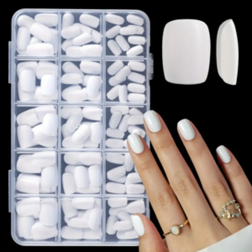 150pcs Short Square Soft Gel Press-On Nails, 15 Full Coverage Removable False Nails, Cute DIY Nail Set for Women, Party & Home Use