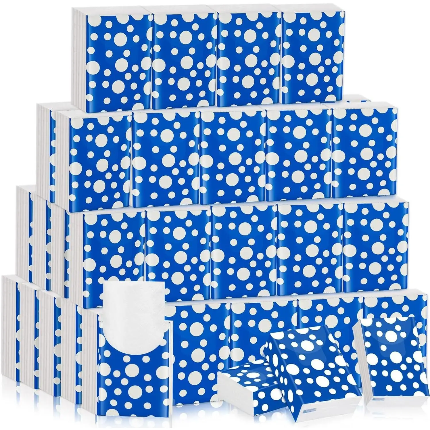 60 Pack Pocket Tissues Travel Packs 600 Sheets Travel Size Tissue Packs 3 Ply Unscented Small Mini Individual Portable Tissue Pack with Unique Embossing for Purse Holiday Travel Party