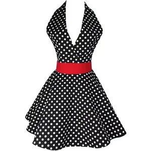 Lovely Cotton Retro Black Aprons Women Girls Cake Kitchen Cooking Bake Apron Mother's Gift