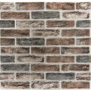 20-Pack105 Sq.Ft Faux Brick  Wall Panels Peel and Stick in Gray Brown, Self Adhesive   Wallpaper for Bedroom, Bathroom, Kitchen