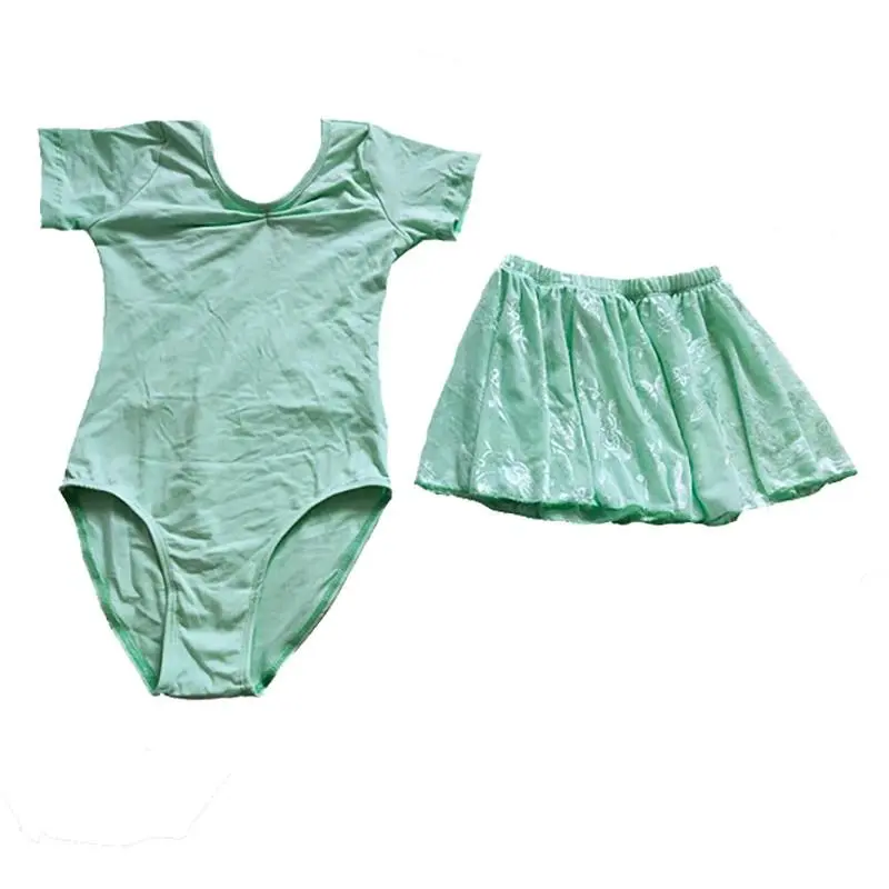 Short Sleeve Gymnastics Ballet Leotards for Girls Ballet Costumes Kids Ballerina Bodysuit Dancewear Ballet Yoga Jumpsuit