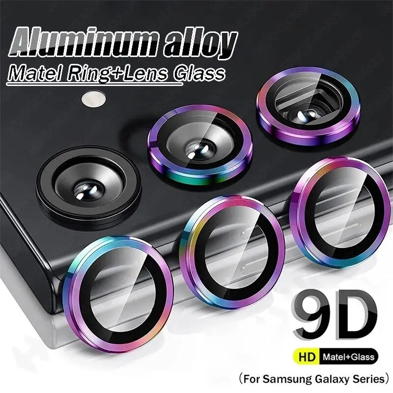 Metal Camera Lens Protector Ring, Hardened Glass Lens Screen Film Anti-Scratch Camera Lens Cover Compatible with Samsung Galaxy A05/A05S/A06 4G/A13/A14/A15/A16/A24/A25/A34/A35/A54/A55 5G