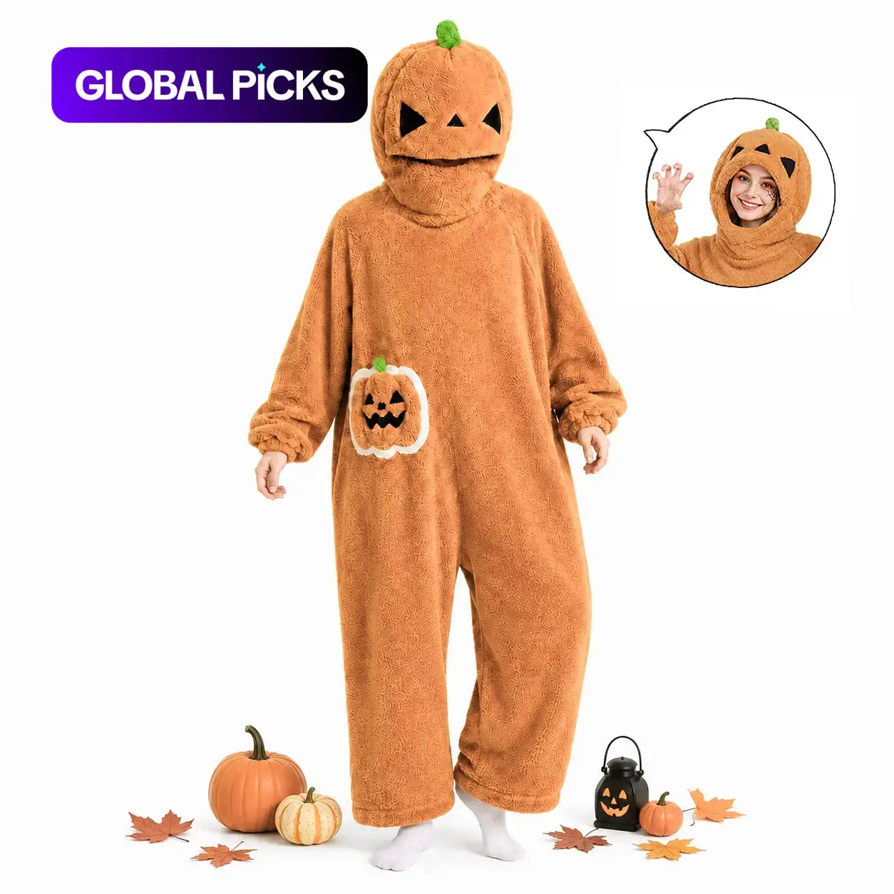 Halloween Pumpkin Plush Wearable Party Prop, Fun Pumpkin Lantern Hooded Costume, Soft Full Body Role Play Suit, Party Cosplay, Perfect for Halloween Parties