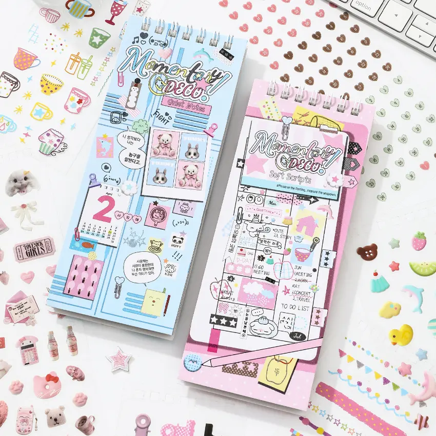 40 Minimalist Waterproof PET Stickers Sheets, Self-Adhesive Cartoon/Geometric/Mini Retro Design Stickers for DIY Journal Scrapbook Decorations (Office Stationery Labels)