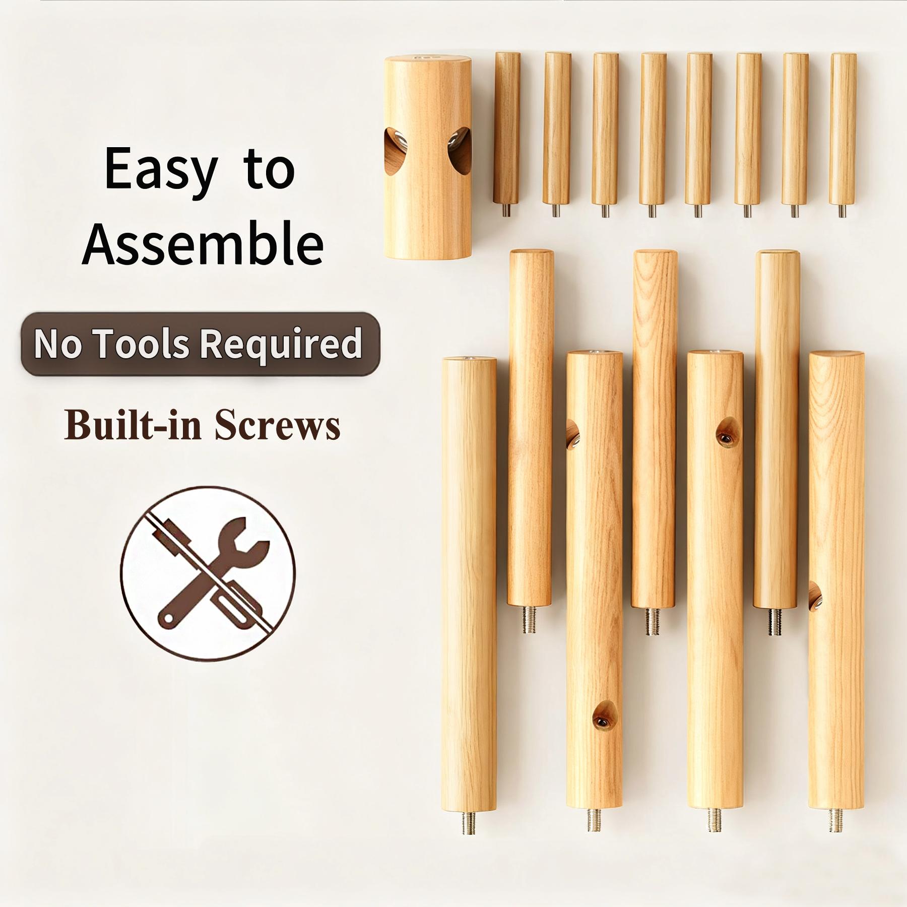 Coat Rack Sturdy Wooden Coat Rack Stand, Adjustable Coat Tree, Free Standing Tree Hanger with 4 Sections & 8 Hooks, for Home/Bedroom/Office/Hallway/Entryway