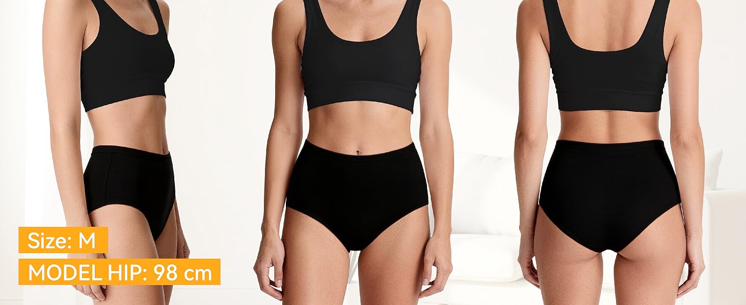 Urinary Incontinence Postpartum Underwear for Women Washable Leak Proof Odor Control 56ml Absorbency Brief 1 Pack (Brown, XL)