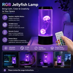 1 Pack - Charming Jellyfish Table Lamp Colorful Gradient LED Night Light USB Powered perfect for reading and creating ambiance ideal for bedrooms living rooms dining rooms and studies - a perfect gift for Valentine's Day Christmas and birthdays