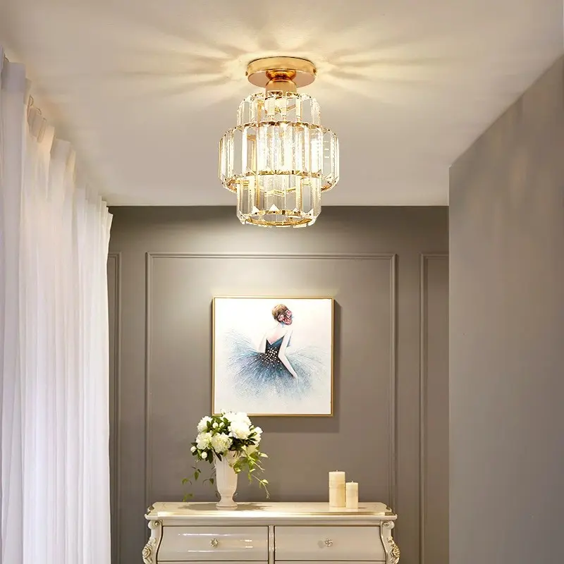 Simple Crystal Hallway Light, Nordic Ceiling Lamp for Living Room, Entryway Light, Corridor Light, Modern Home Lighting Fixture
