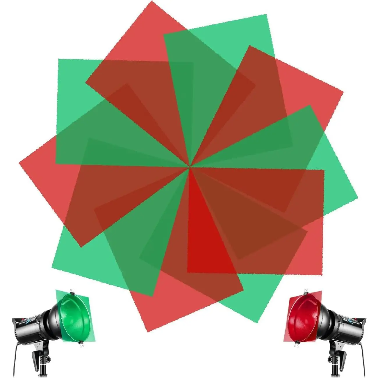 10 count Christmas Gel Filter, Red & Green Transparent Film 8.5 x 11 Inches Colored Overlays Correction Lighting Gels Plastic Sheets for Christmas Outdoor Landscape, Reading