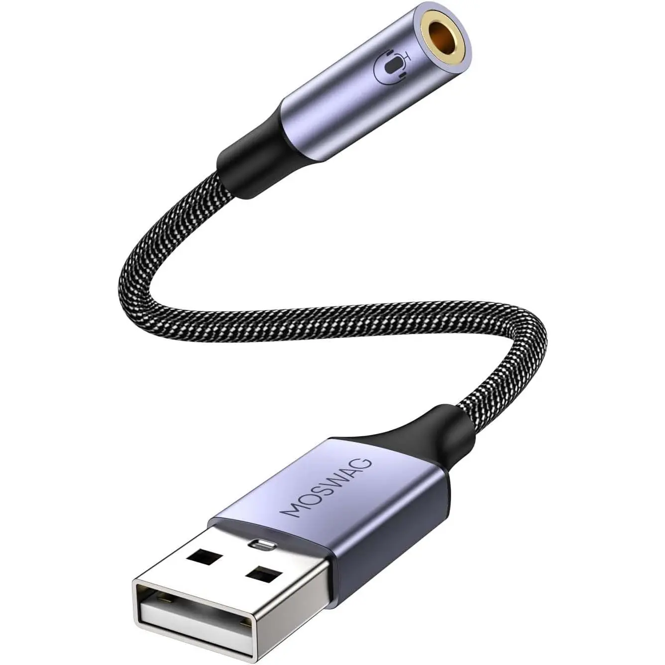 USB to 3.5mm Jack Audio Adapter External Stereo Sound Card