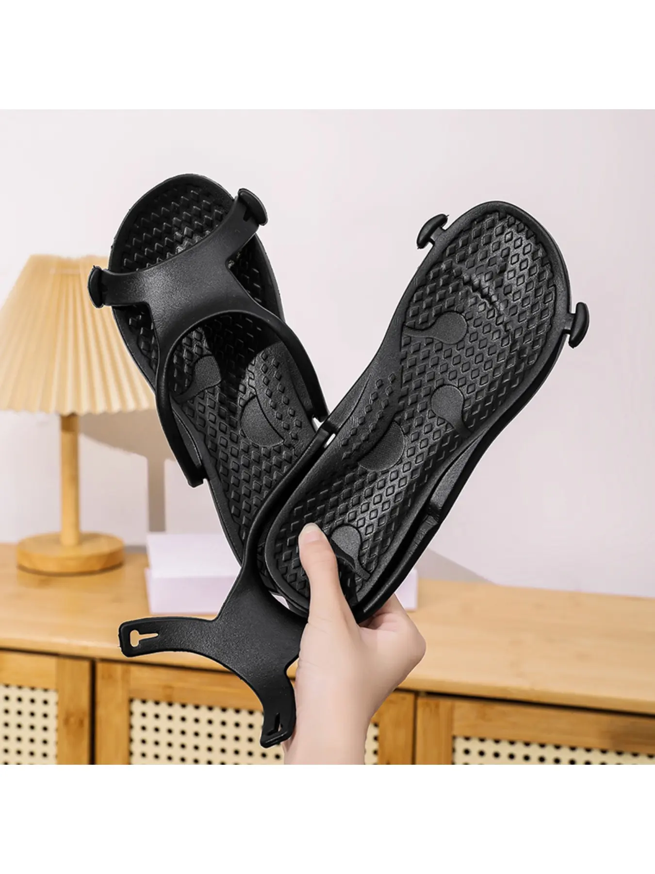 2026Women's Detachable and Foldable Travel Slippers， Lightweight EVA Quick-Dry Non-Slip Bath Couple Sandals Slippers， Hotel Beach Swimming Camping Portable Compressed Slippers