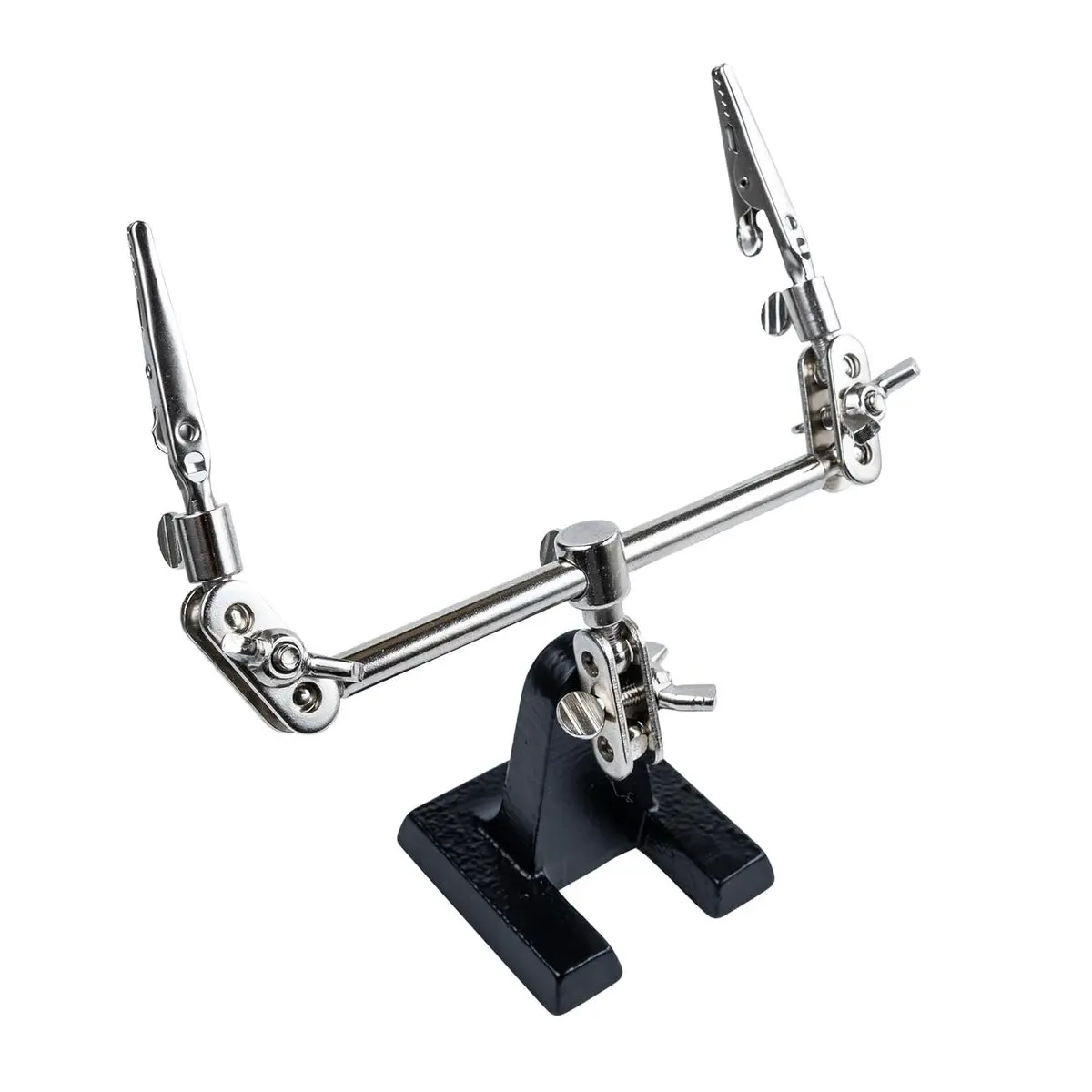 Helping Hands Soldering Aid Third Hand Tool Model 900-015 - 2 Alligator Metal Clips, Adjustable Arms, Several Adjustment Points, Weighted Base - for Electronics Assembly Repair, Component Holding, 5.0" L x 3.5" W x 2.5" H