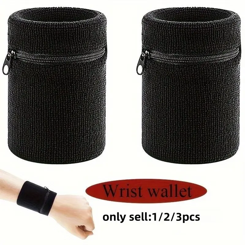 Multifunctional Sports Wrist Wallet with Zipper, Sweat-Wicking Band, Key Holder, Ideal for Running, Basketball, Tennis, Hiking, Fitness