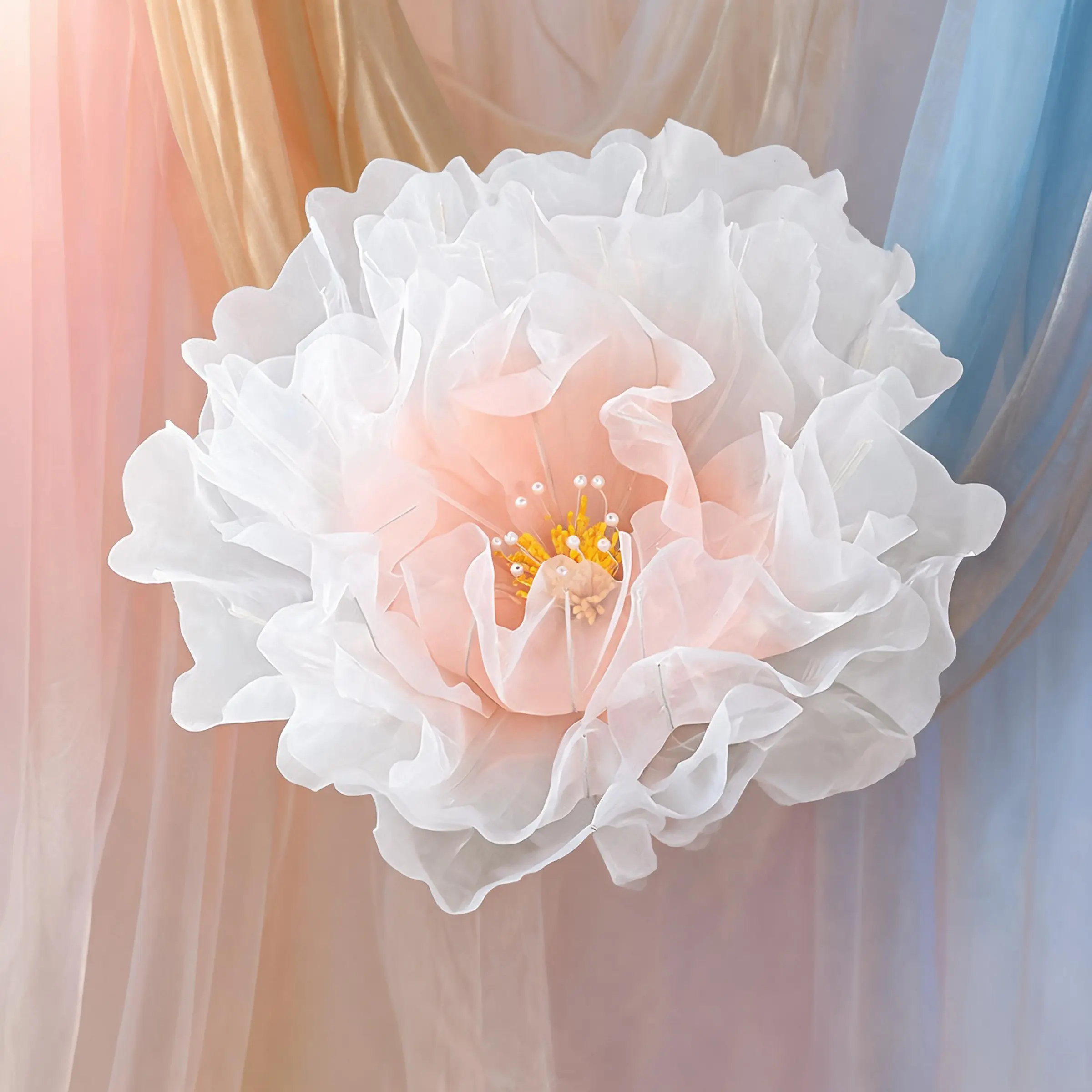 Large Artificial Peony Flower, European Style Wedding Sign-In Background, Realistic Paeonia Decor, Outdoor Garden, Home Stage Props
