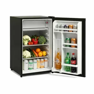 Space Saving 3.2 Cubic Foot Mini Fridge Freezer Combo Low Noise Energy Efficient Cooling Unit, 7 Speed Temp Control Reversible Door Compact Refrigerator for Apartment Dorm Office Bedroom Home Bar