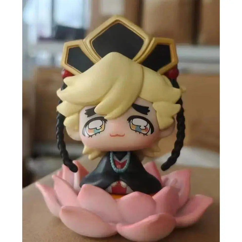 Demon Slayer Douma Chibi Figure Sitting Pose Lotus Cute Statue Desktop Decoration Car Ornament Anime Collectible Model