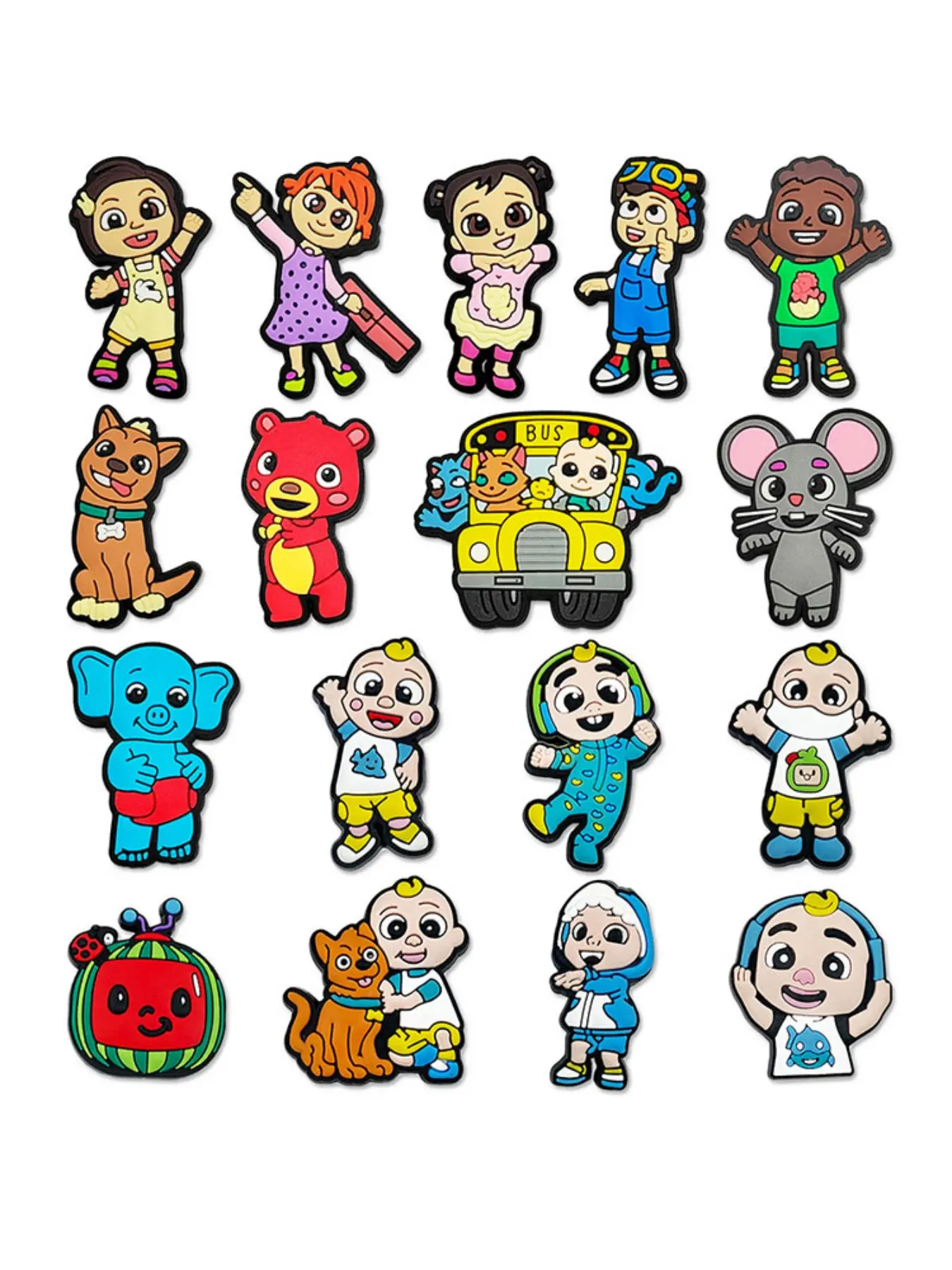 17pcs Cartoon Kids Educational CoComelon Shoe Accessories, High-Quality Crocs Decor, Ideal Christmas Gift, Trendy Footwear Accessories