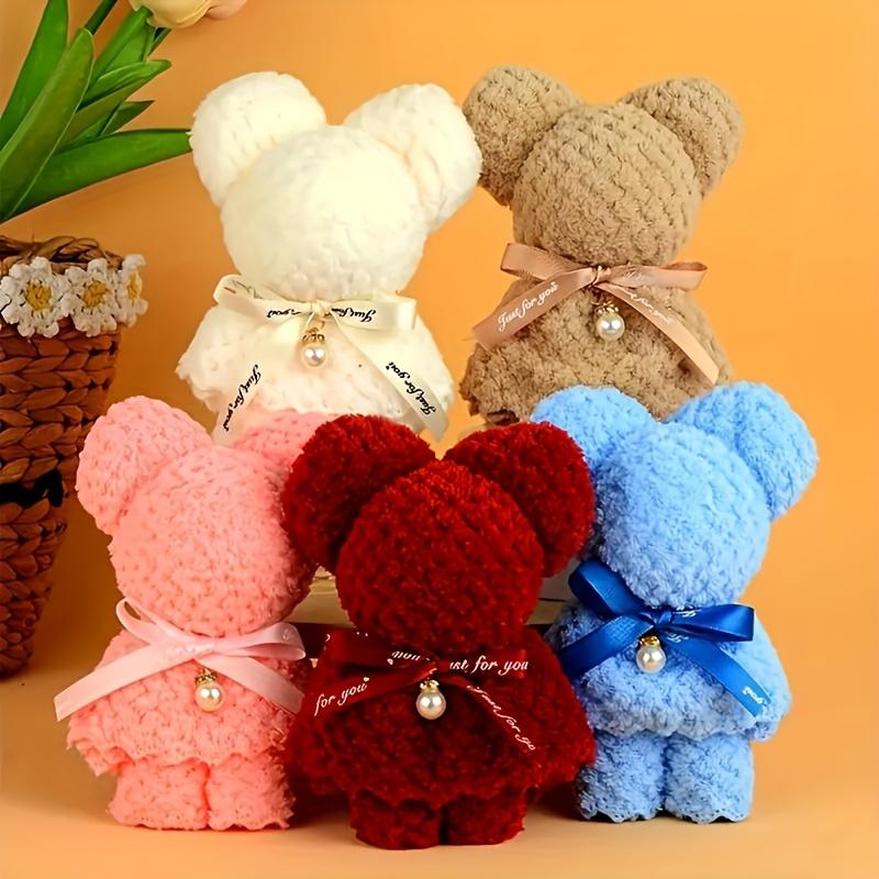 20pcs Cute Bear Towel Gift Set with Transparent Bags - Perfect for Weddings, Birthdays, Mother's Day & Christmas Party Favors Absorbent Thickened Towels