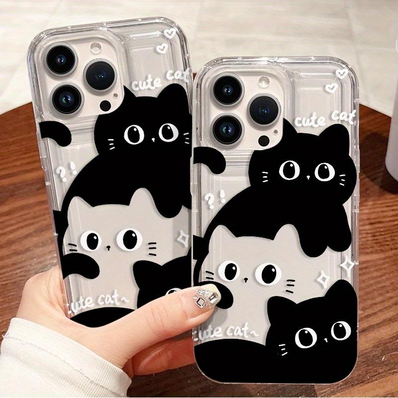 Transparent Air Cushion Phone Case with Three Cute Cats for iPhone 11/12/13/14/15/16/17 Pro Max/XS/X/Plus Series Christmas Gift for Loved Ones