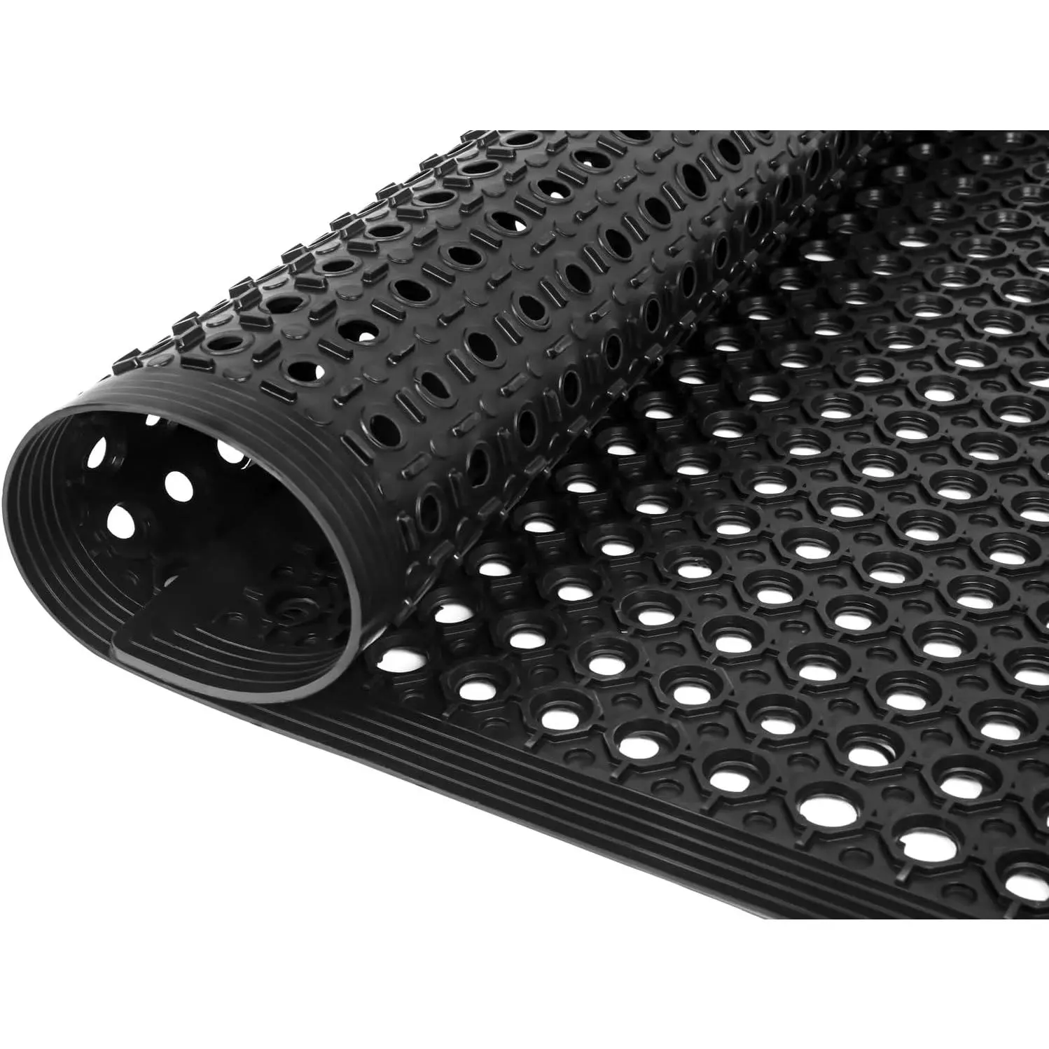 24"x 36" Rubber Floor Mat, Non-Slip Rubber Floor Mat Heavy Duty Mats for Outdoor Restaurant Kitchen Bar (Black)