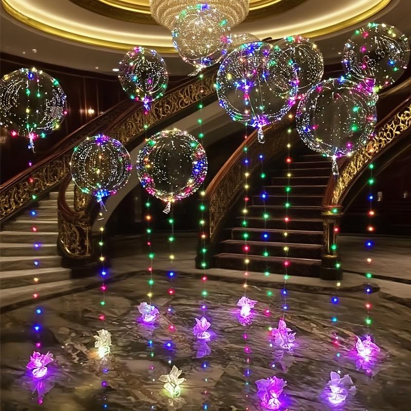 9  pcs LED String Lights with Glowing Transparent Bubble Balloons (Powered by 2 AA Batteries, Batteries Not Included) Suitable for Decorating Birthday Parties, Weddings, Proposals, Engagement Ceremonies