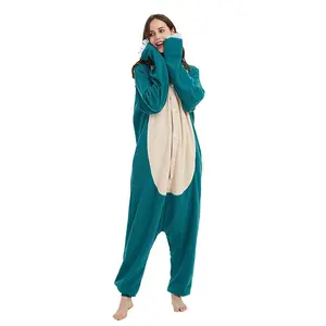 Onesie Snorlax Cosplay Costume Christmas Pajamas Fleece Women One-Piece Kigurumi Full Body Pijama Anime Whole Clothes