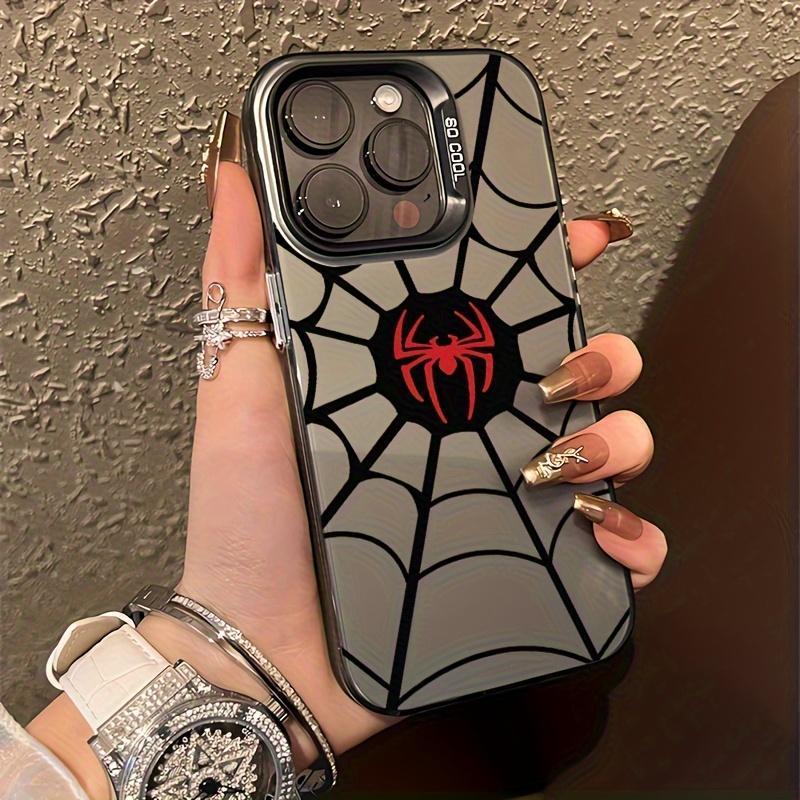 Spider Pattern Design Phone Case, 1 Count Shockproof Phone Protective Cover, Phone Accessory Compatible with iPhone 15 14 13 12 11 XS XR X Mini Plus Pro Max