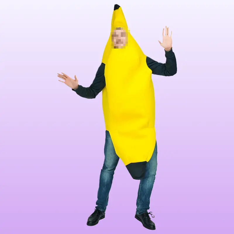 Adult Full-Body Banana Suit - Soft, Loose Overall Clothes, Festive & Party Supplies Accessory for Halloween Performance, Casual Outdoor Carnival Cosplay