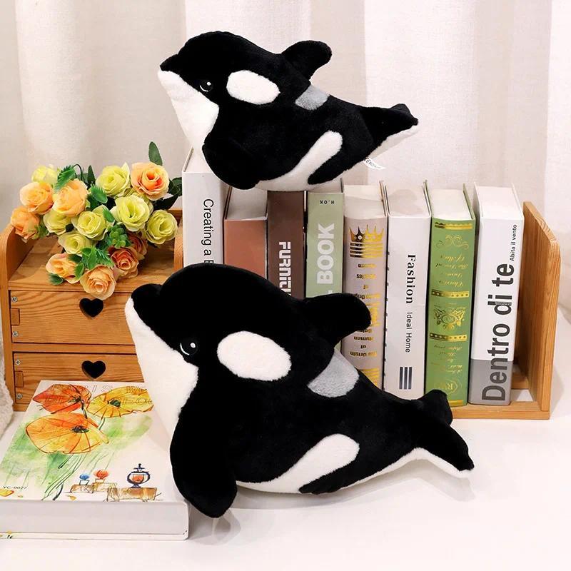 Lifelike Killer Whale Plush Toys Stuffed Orcinus Orca Fish Doll Cute Shark Cartoon Soft Sleep Pillow Kids Girls Baby Gift